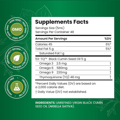 Amazing Herbs Premium Black Seed Oil - Cold Pressed Nigella Sativa Aids in Digestive Health, Immune Support, Brain Function, Joint Mobility, Gluten Free, Non GMO - 1 Fl Oz