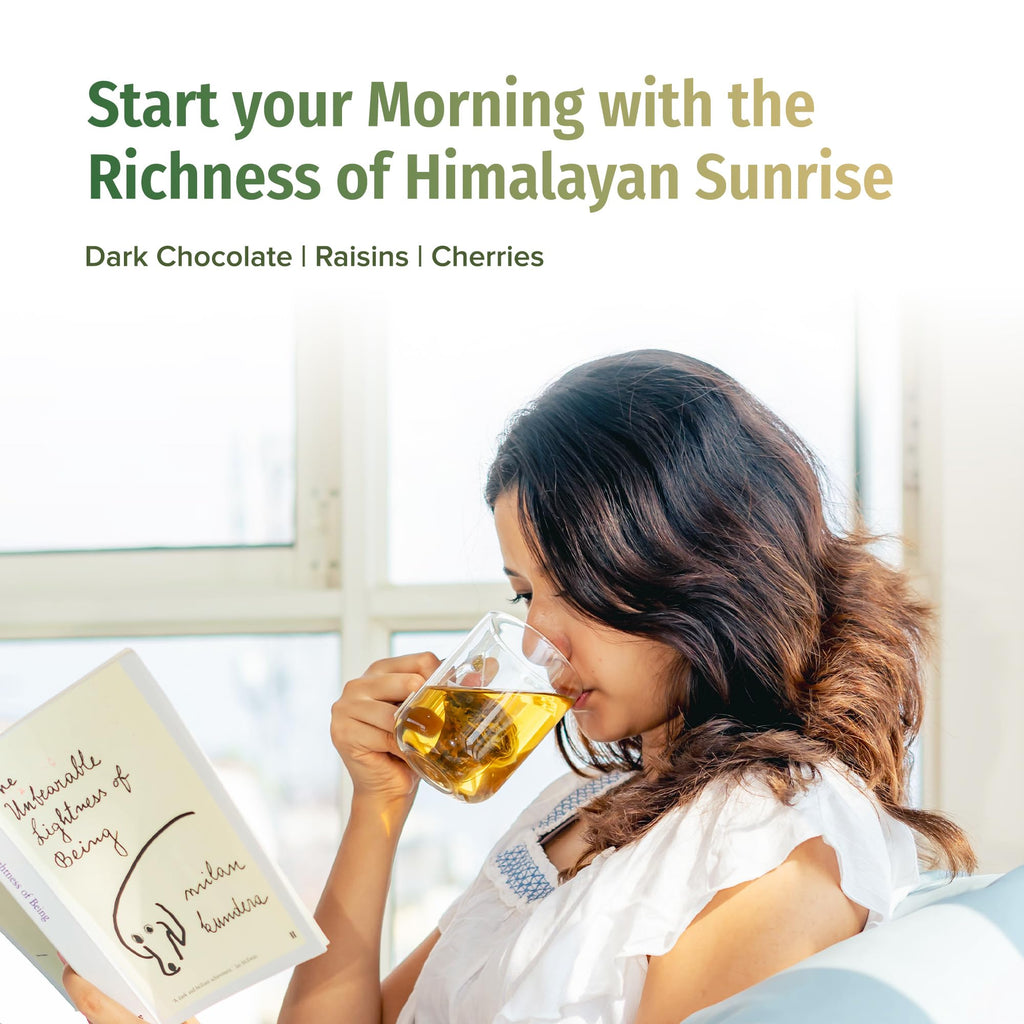 NEPAL TEA Organic Black Tea Bags from the Himalayas - 50 Pyramid Tea Bags in a Resealable Pouch - Single Origin from a Family Farm - Black Tea Bags with Loose Leaf Tea Inside (Himalayan Sunrise)