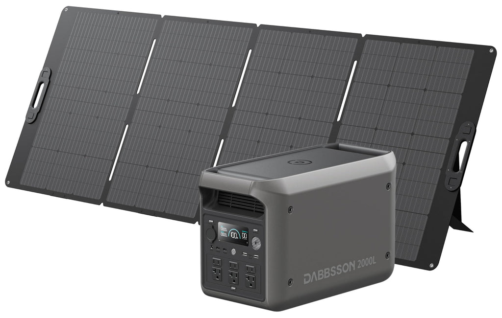 DABBSSON 2048Wh Solar Generator with 420W Solar Panel, Semi-Solid LiFePO4 Battery w/6 2200W AC Output, Compact&Lightweight, Recharge 80% in 1.5 Hr, 2000L Portable Power Station for Camping/Home/RV