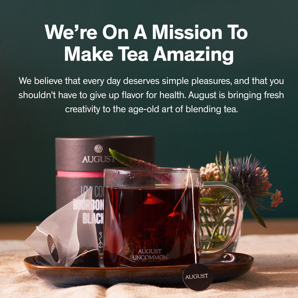 August Uncommon Low Country Bourbon Sugar Black Tea – Vegan, Non-GMO Loose Tea Leaves – Wild Flavor – 1.75oz Resealable Pouch