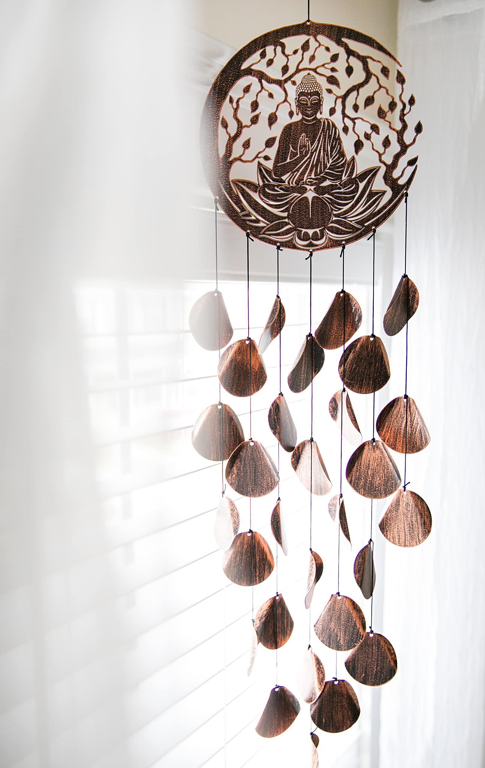 VP Home Shimmering Serenity Buddha Outdoor Garden Decor Wind Chime