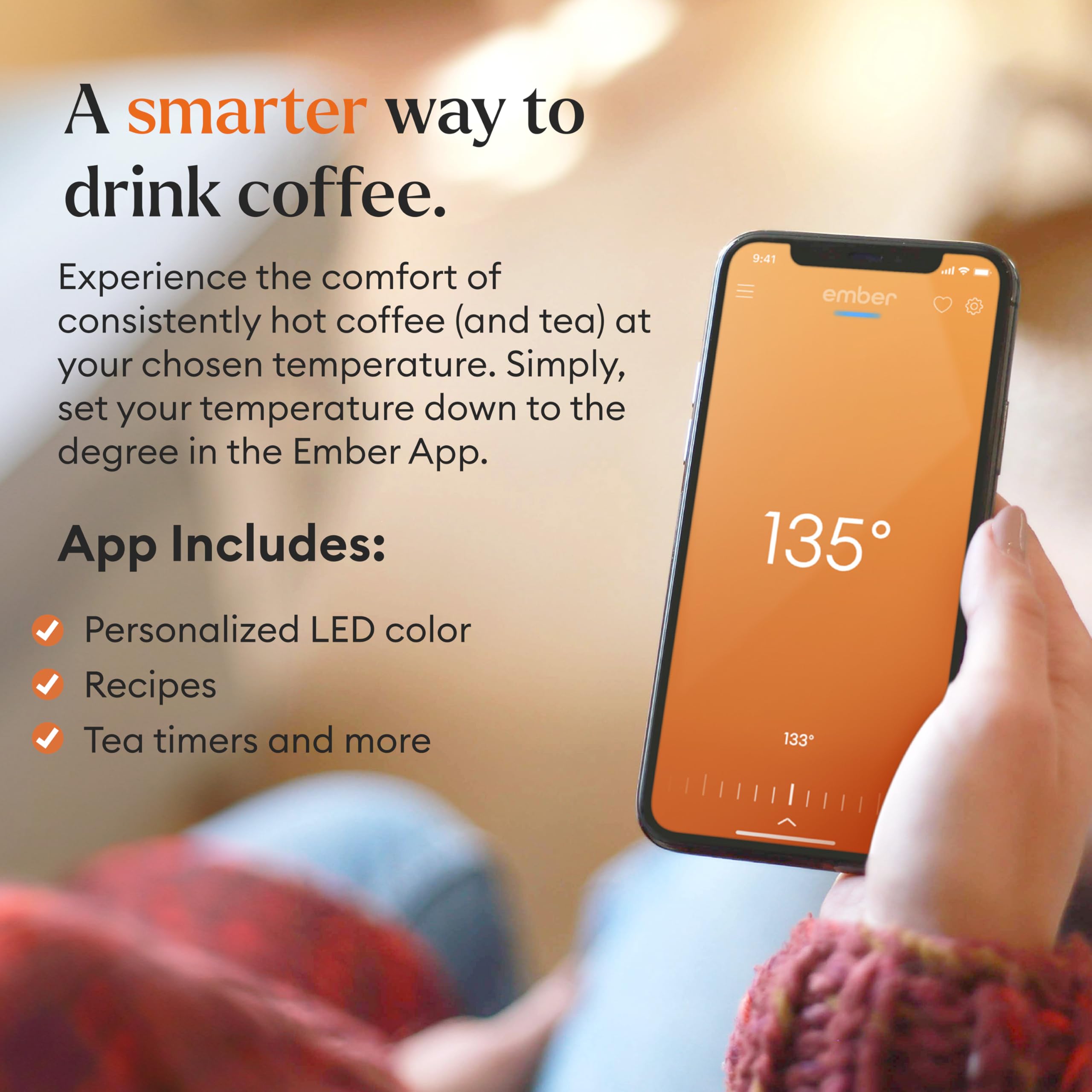 Ember Temperature Control Smart Mug 2, 10 Oz, App-Controlled Heated Coffee Mug with 80 Min Battery Life and Improved Design, White