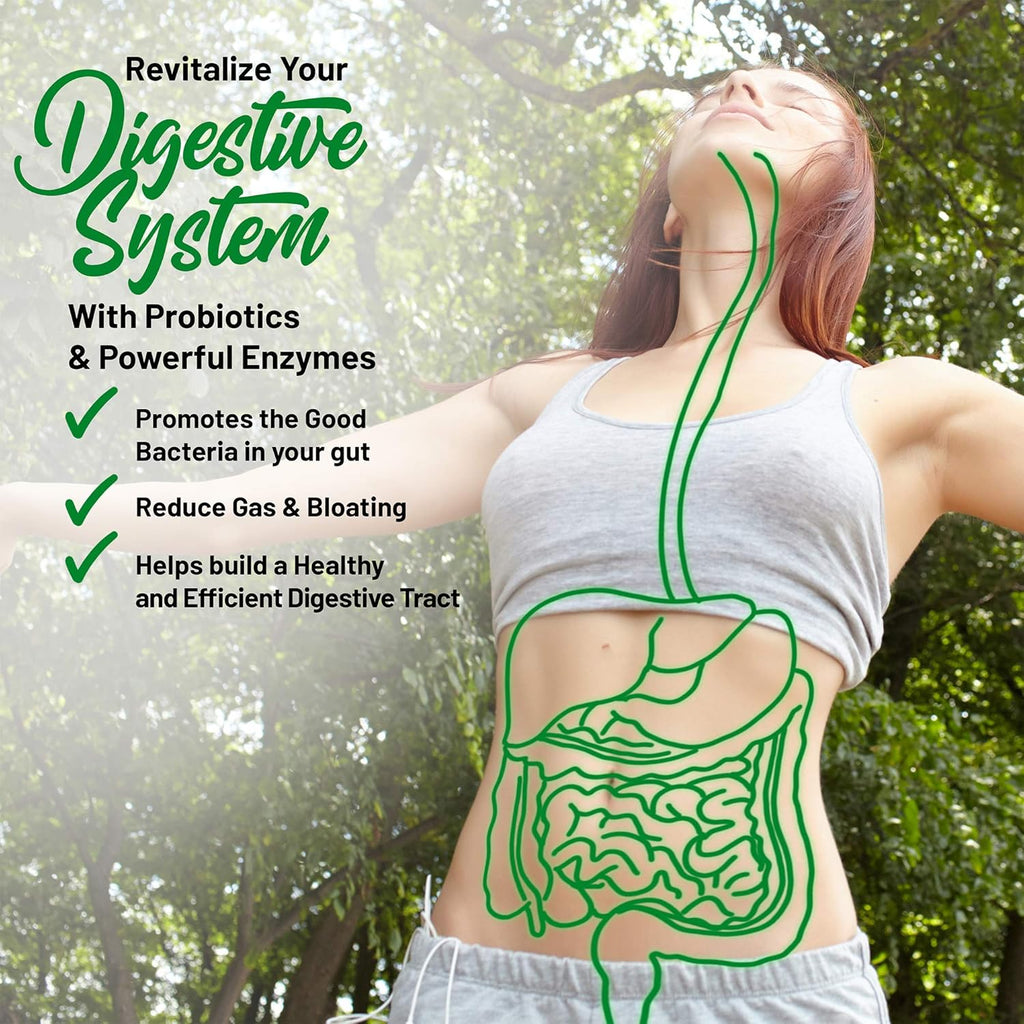 Organic Green Immunity Superfood Powder - Soothes Digestion, Boosts Healthy Vitality and Energy. Fast Acting Formula with Probiotics, Enzymes, Turmeric and Ashwagandha (30 Servings Lemon-Mint)