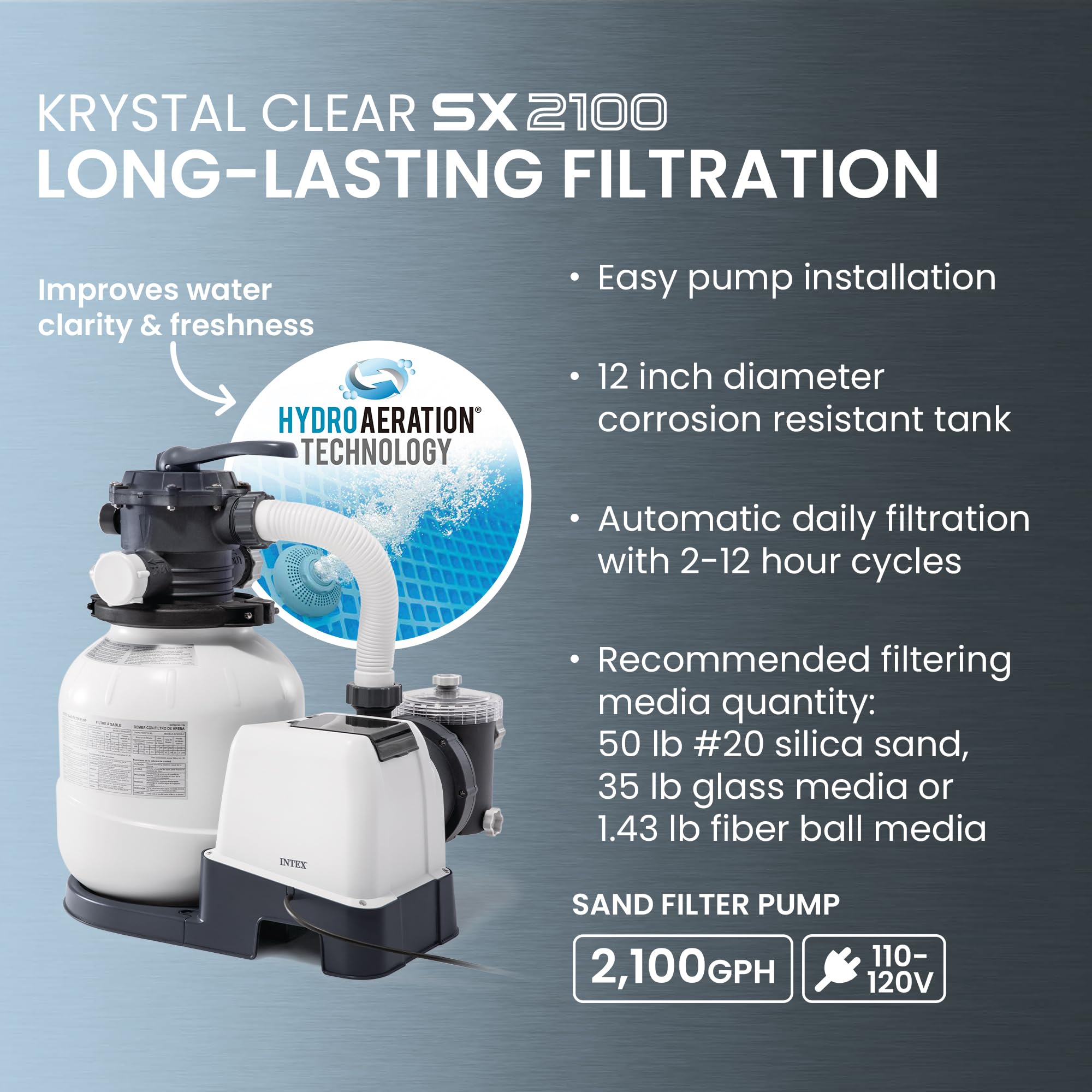 INTEX Ultra XTR 22 ft x 48 in Above Ground Pool Set, Round Swimming Pool with Steel Frame, 2100 GPH Sand Filter Pump, Ladder, Cover, & Ground Cloth