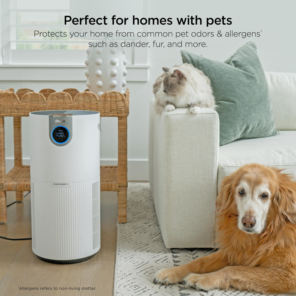 Shark Air Purifier for Home Large Room, Clean Sense Technology, HEPA Air Filter, 1000 Sq Ft, Kitchen, Filters Smoke, Captures 99.98% of Particles, Pet Dander, Pollutants, Dust, Allergens, HP201