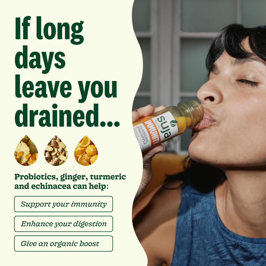 Suja Organic Immunity Defense Shot (20 Pack) with Turmeric and Ginger | Immunity Boost & Support | Functional Shots | Cold-Pressed Juice with Live Probiotics | Plant-Based & Gluten-Free (20 Pack)