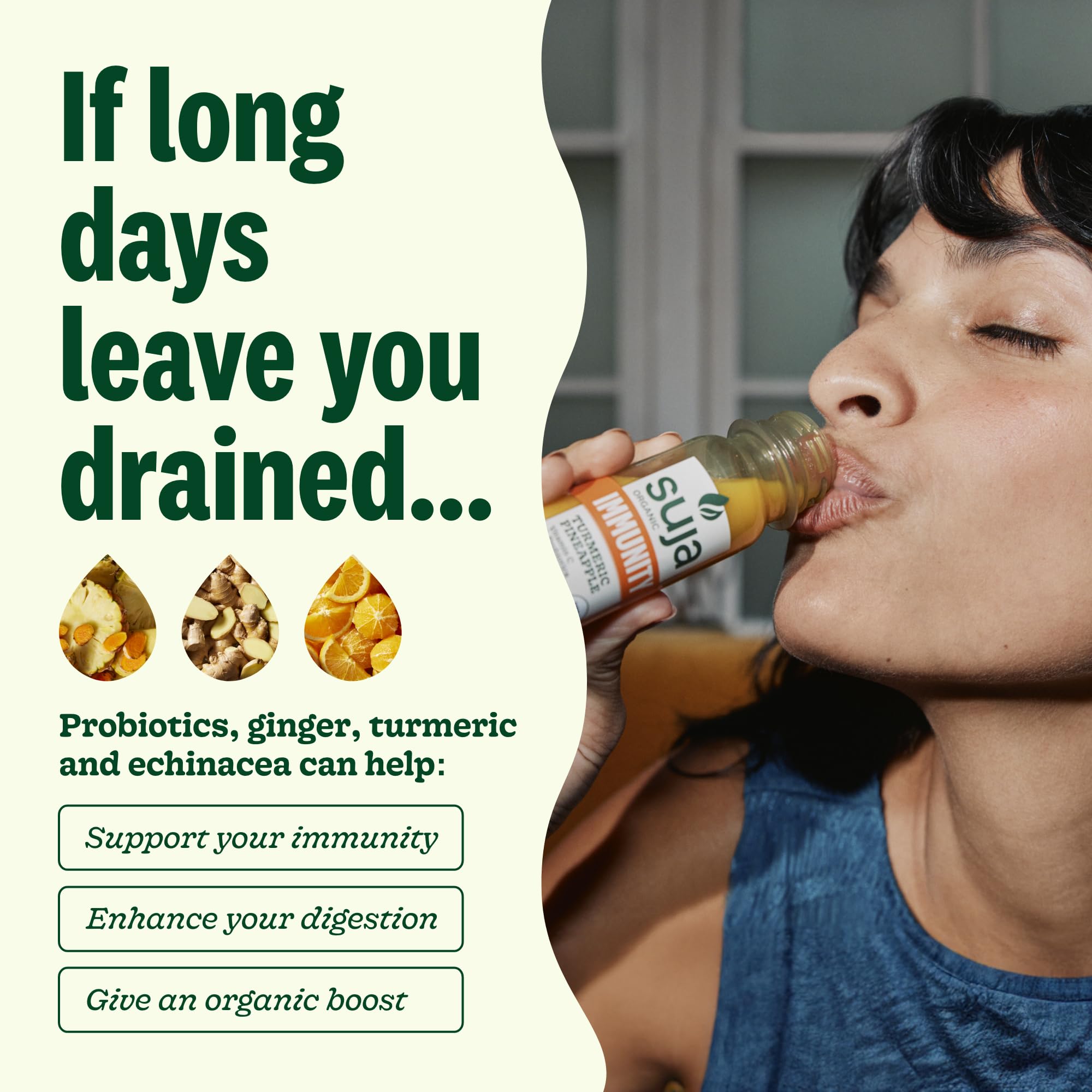 Suja Organic Immunity Defense Shot (20 Pack) with Turmeric and Ginger | Immunity Boost & Support | Functional Shots | Cold-Pressed Juice with Live Probiotics | Plant-Based & Gluten-Free (20 Pack)