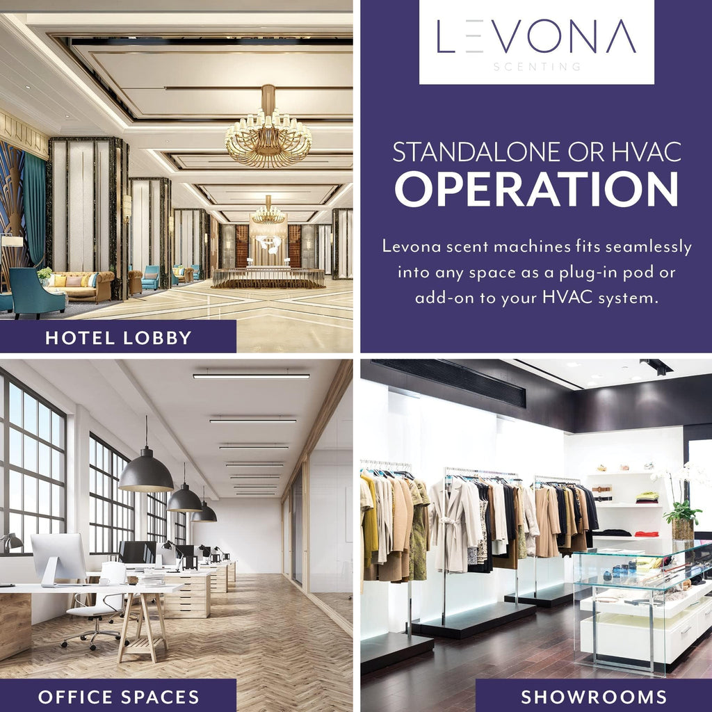Levona Scent Lavanda 2000 Diffuser - HVAC System with Smart App Control, Scent Diffuser for Whole House, Office, Hotel, & Large Spaces - Covers 6000 sq ft - Includes Black Velvette 700ml Essential Oil