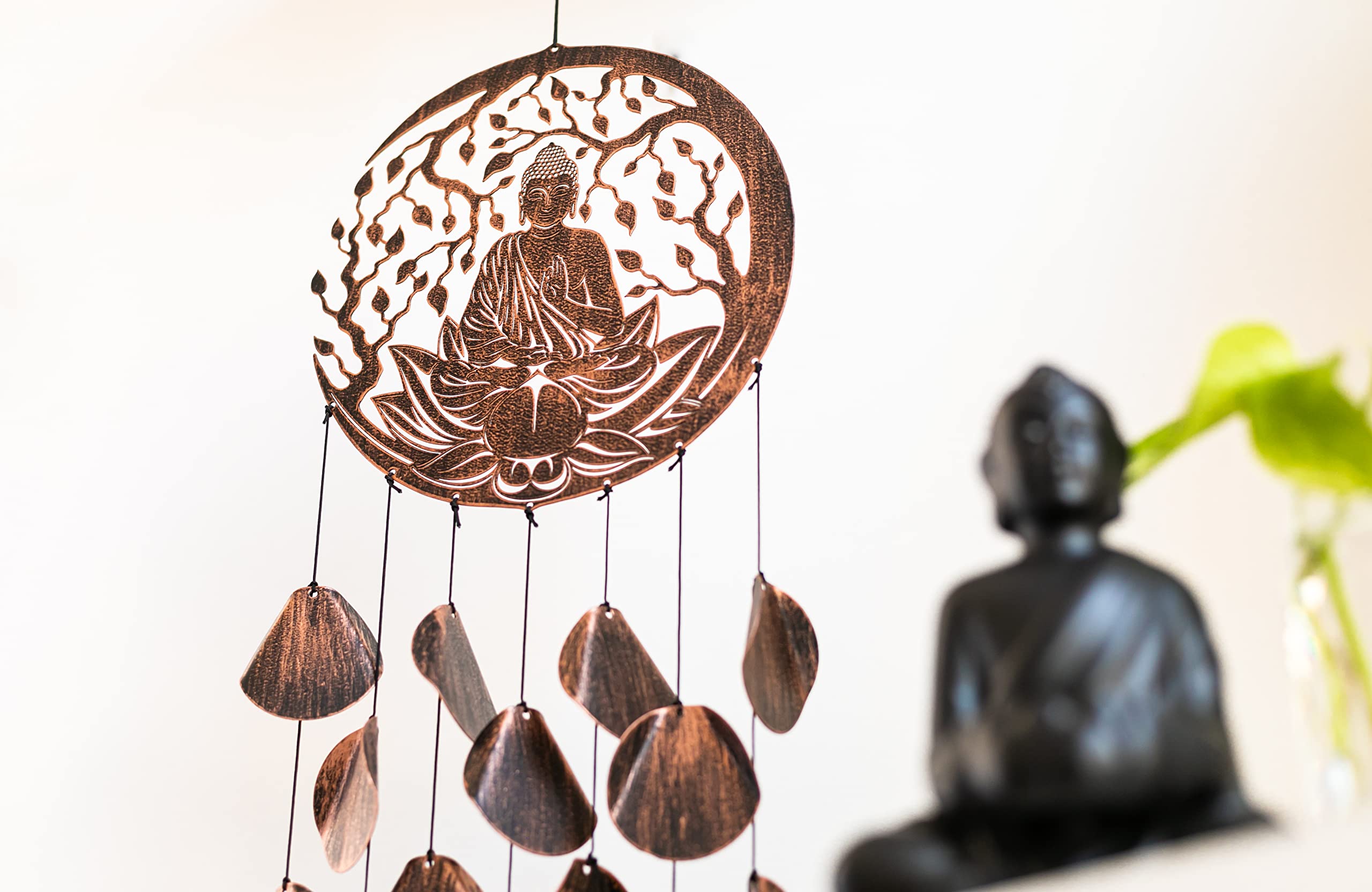 VP Home Shimmering Serenity Buddha Outdoor Garden Decor Wind Chime