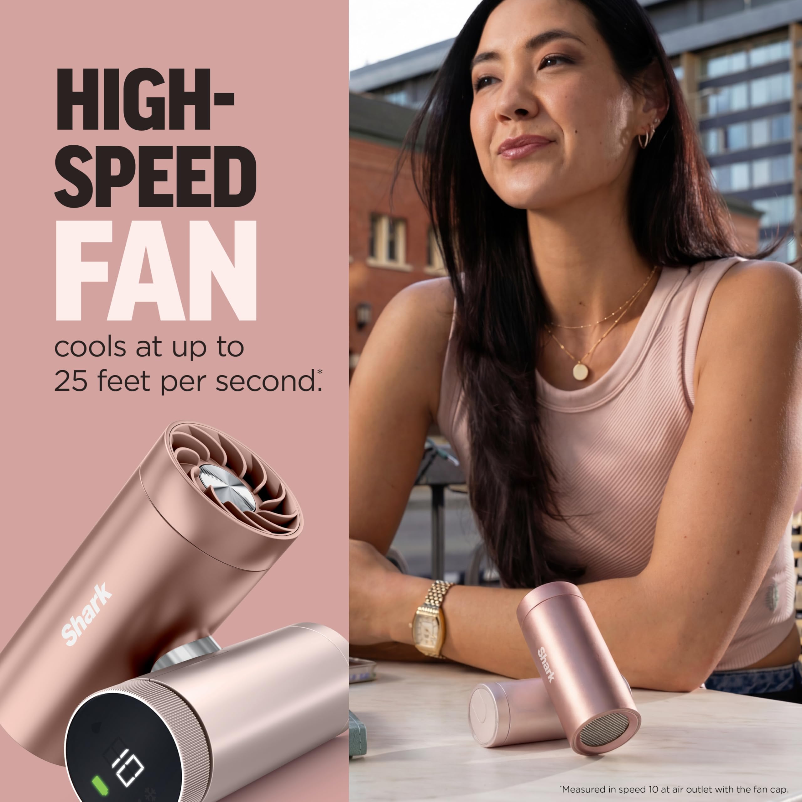 Shark ChillPill – The Only 3-in-1 Personal Cooling System with Fan, InstaChill Cooling Plate & Dry-Touch Mist – Portable, Handheld, Drops Skin Temp Up to 16°F, 10 Speeds, Glacier, FA022BL