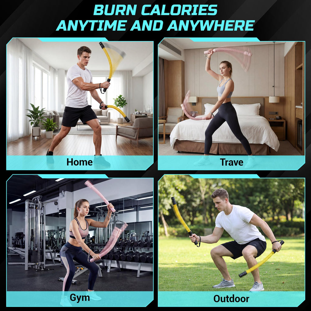 Weighted Cordless Battle Ropes for Home Gym & Apartment with 3 Adjustable Resistance Levels-Ropeless Battle Ropes for Strength Training,HIIT,Full Body Exercise Includes Workout Guide & Storage Bag