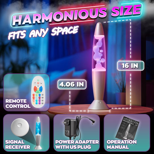16" LED Liquid Motion Lamp with Remote Control – 17 Color Changing Decorative Novelty Lighting for Bedroom, Living Room, & Office – Home Decor, Mood Lamp with 4 Modes & 8-Hour Auto Off Night Light