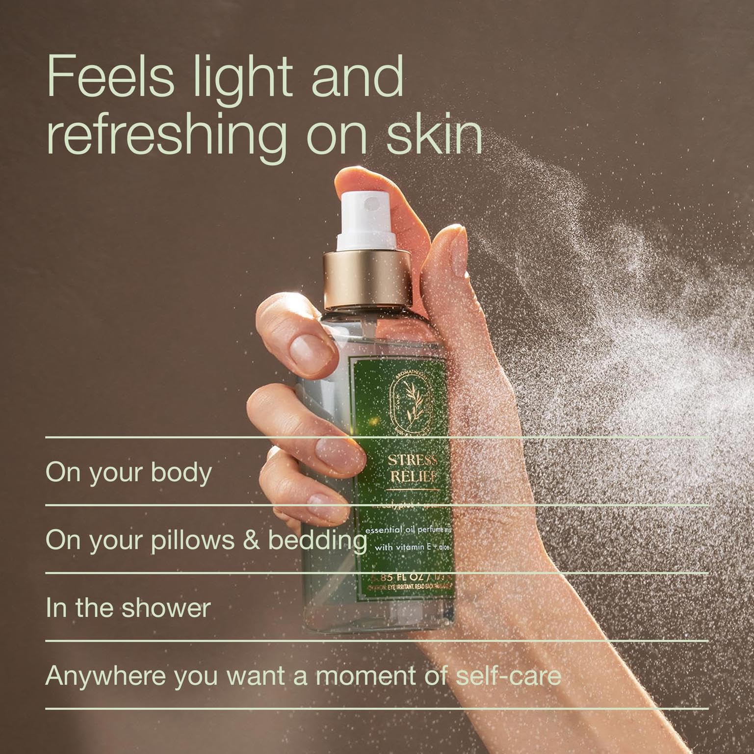 Bath & Body Works Aromatherapy Eucalyptus Spearmint Essential Oil Mist, Body Spray with Vitamin E and Aloe, Pillow Spray for Stress Relief, 5.3 fl oz - 2 Pack