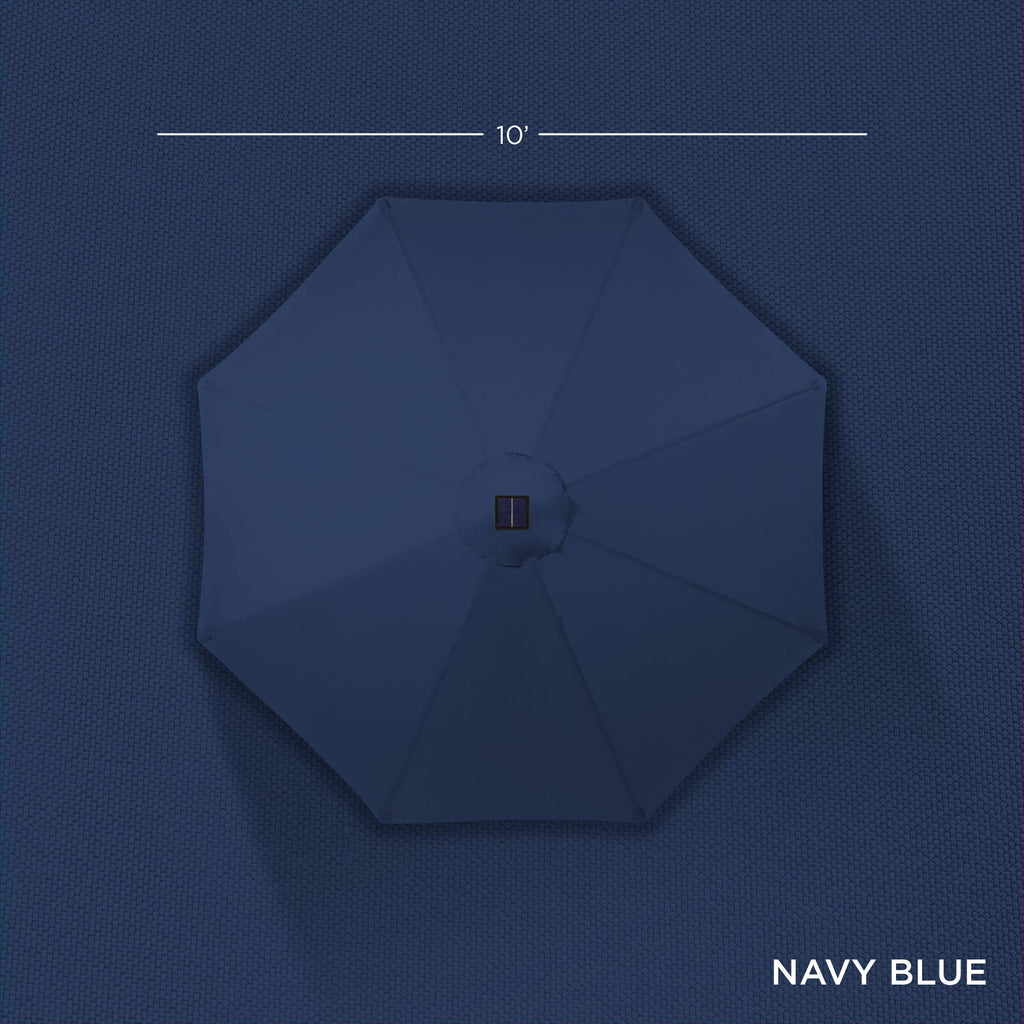 Best Choice Products 10ft Solar Polyester LED Lighted Patio Umbrella w/Tilt Adjustment and UV-Resistant Fabric - Navy Blue