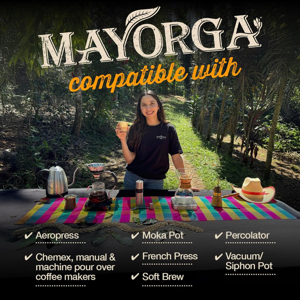 Mayorga Dark Roast Coffee 5lb bag Cubano Roast 100% Arabica Café Whole Coffee Beans - Smoothest Organic Coffee - Specialty Grade, Non-GMO, Direct Trade