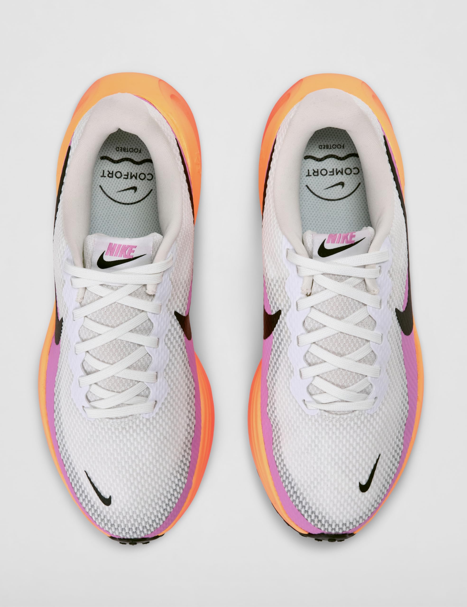 Nike Women's Revolution 8 Road Running Shoes, White/Black-Tangerine Tint-Orange Pulse, 8
