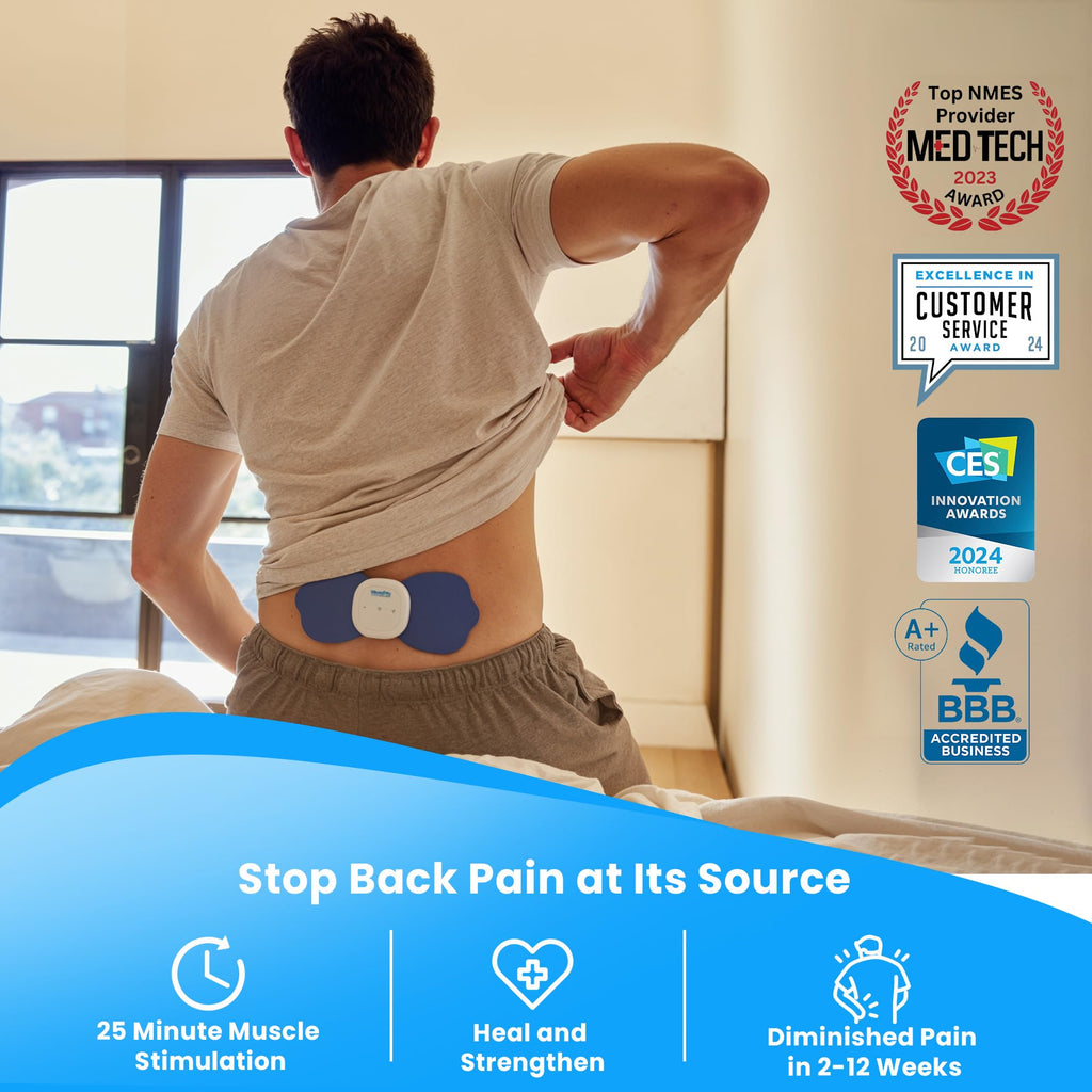NeuroMD: Corrective Therapy Device for Back Pain - FSA-HSA Eligible NMES Wireless Muscle Stimulator for Pain Relief: 2 Studied Modes for Targeted Back Pain, Muscle Strengthening & Sciatica Support