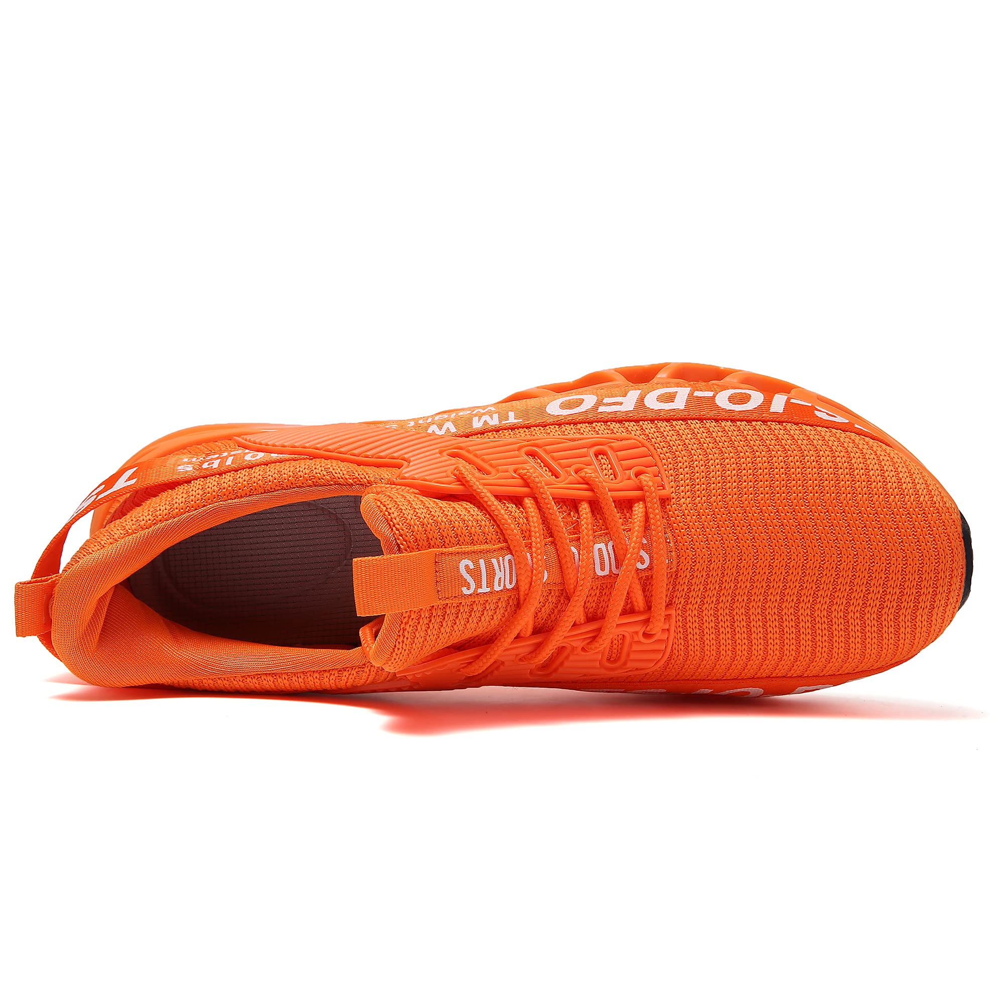 FRSHANIAH Sneakers for Men Slip On Casual Sport Running Shoes Athletic Tennis Walking Shoes Breathable Fashion Gym Runner Jogging Shoes Orange Size 8