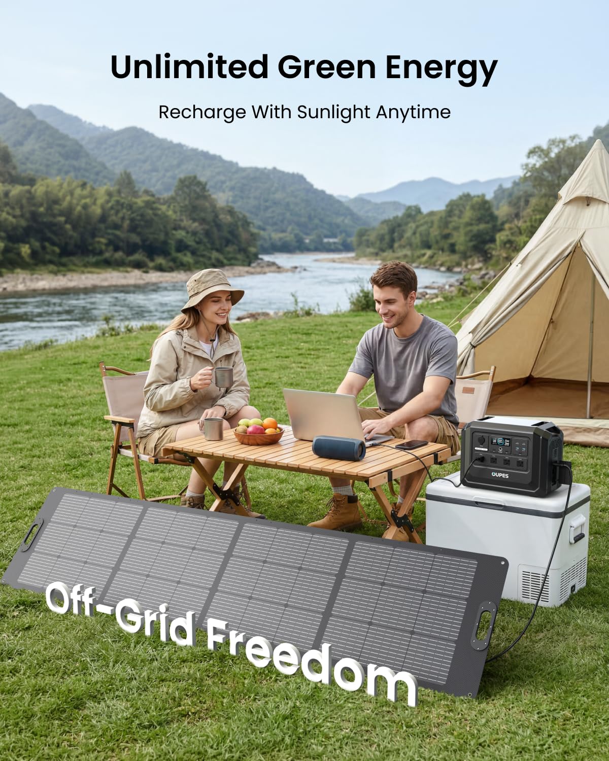 OUPES Mega 1 Lite Portable Power Station 1024Wh, 2000W AC Outlets (4500W Peak), LiFePO4 Battery Solar Generator, 0-100% AC Charge in 46 Mins, 140W PD, UPS for Home Backup, Outdoor Camping, RV Off-Grid