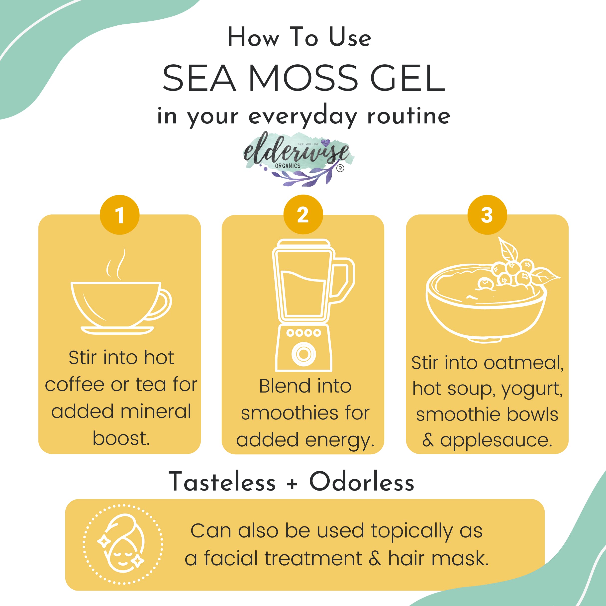 Elderwise Raw Sea Moss | Seamoss Makes 24oz of Gel | Wildcrafted Golden Sea moss | Raw | Sundried | Mineral and Vitamin Rich | Golden