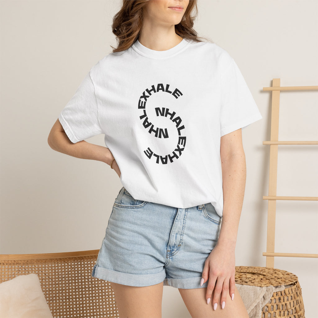 NhaleXhale" Mindful Breath" White Tee