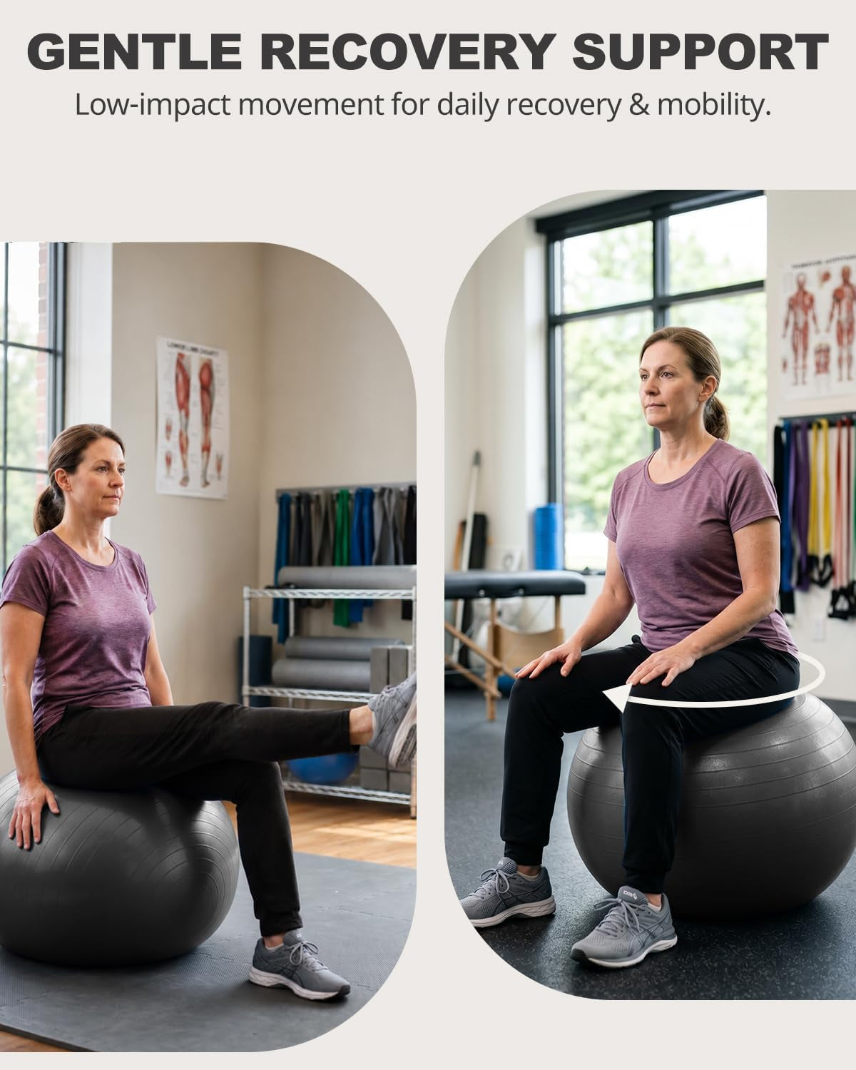 Yoga Ball for Exercise, Daily Stretching, Pilates, Core & Balance Training, Stability Ball for Pregnancy & Birthing Prep, Physical Therapy, Office Chair for Active Sitting, Quick Pump Included