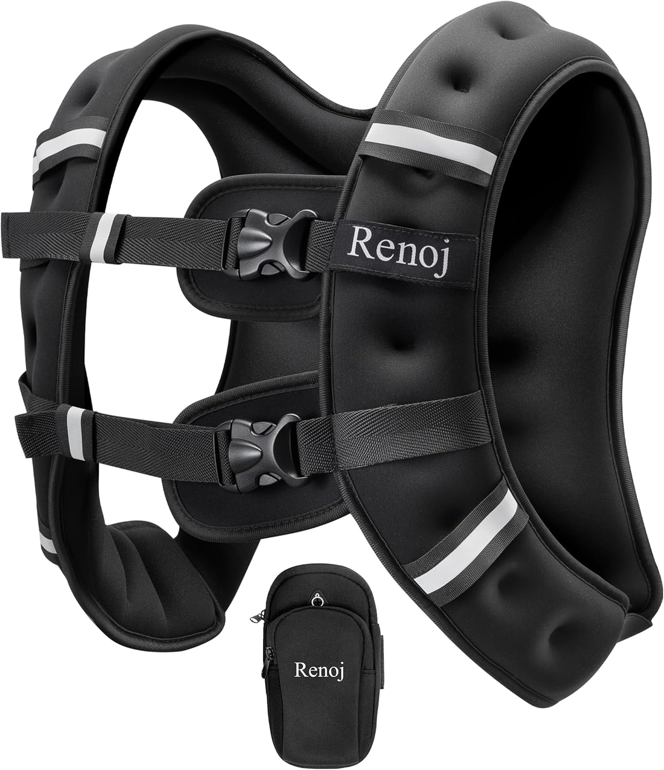 Weighted Vest for Women Men: Available in 6Lb/8Lb/10Lb/11Lb/12Lb/14Lb/16Lb/20Lb Fixed Weights for Walking, Running, Training, Exercise, Weight Loss - with Reflective Strips and Storage Pocket