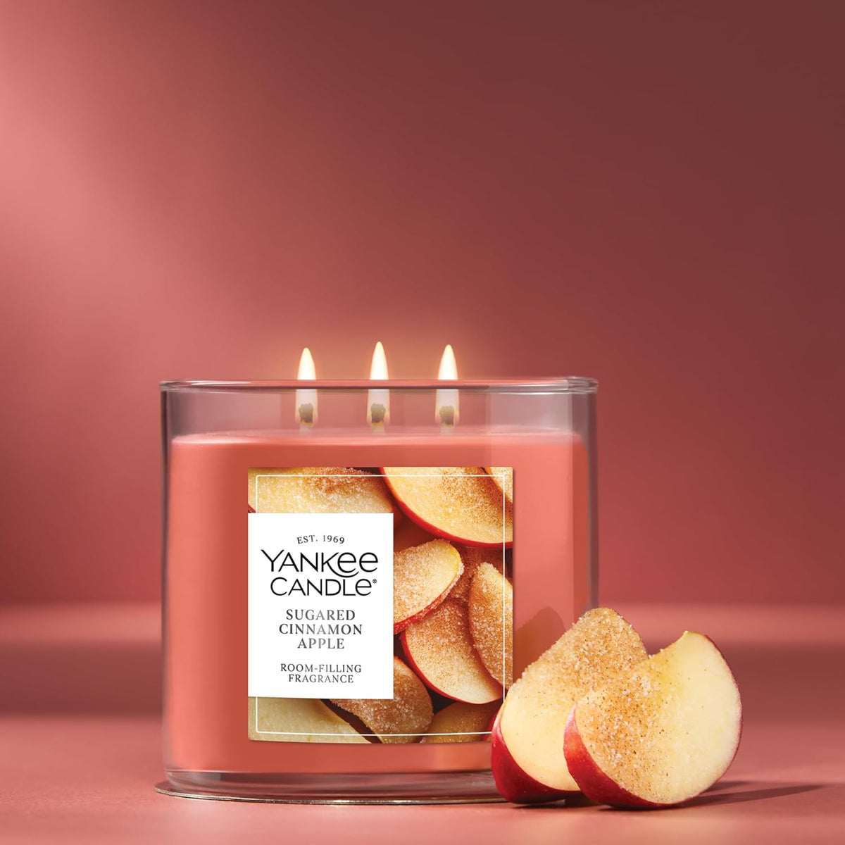 Sugared Cinnamon Apple Scented Candle, 14.5Oz 3-Wick