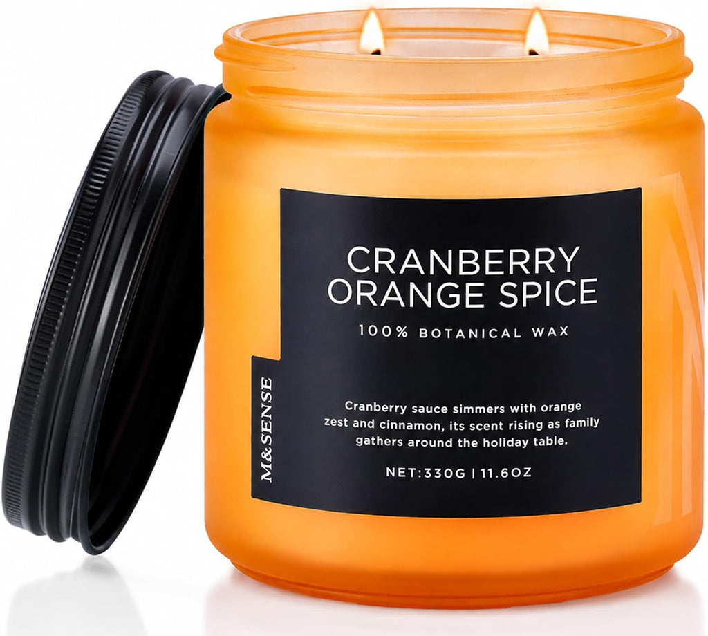 Cranberry Orange Spice Holiday Candle 11.6Oz for Festive Home Decor