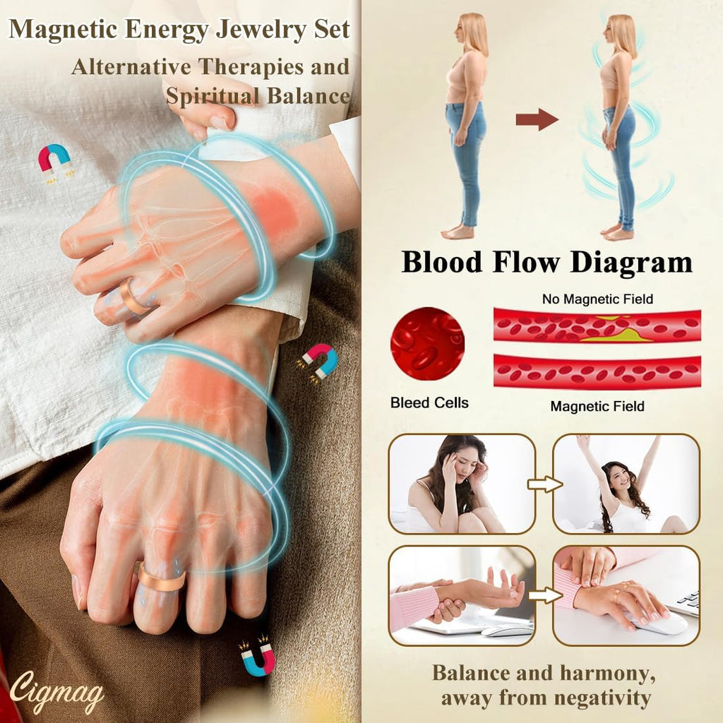 Magnetic Copper Rings for Women Strong Magnets Pure Copper