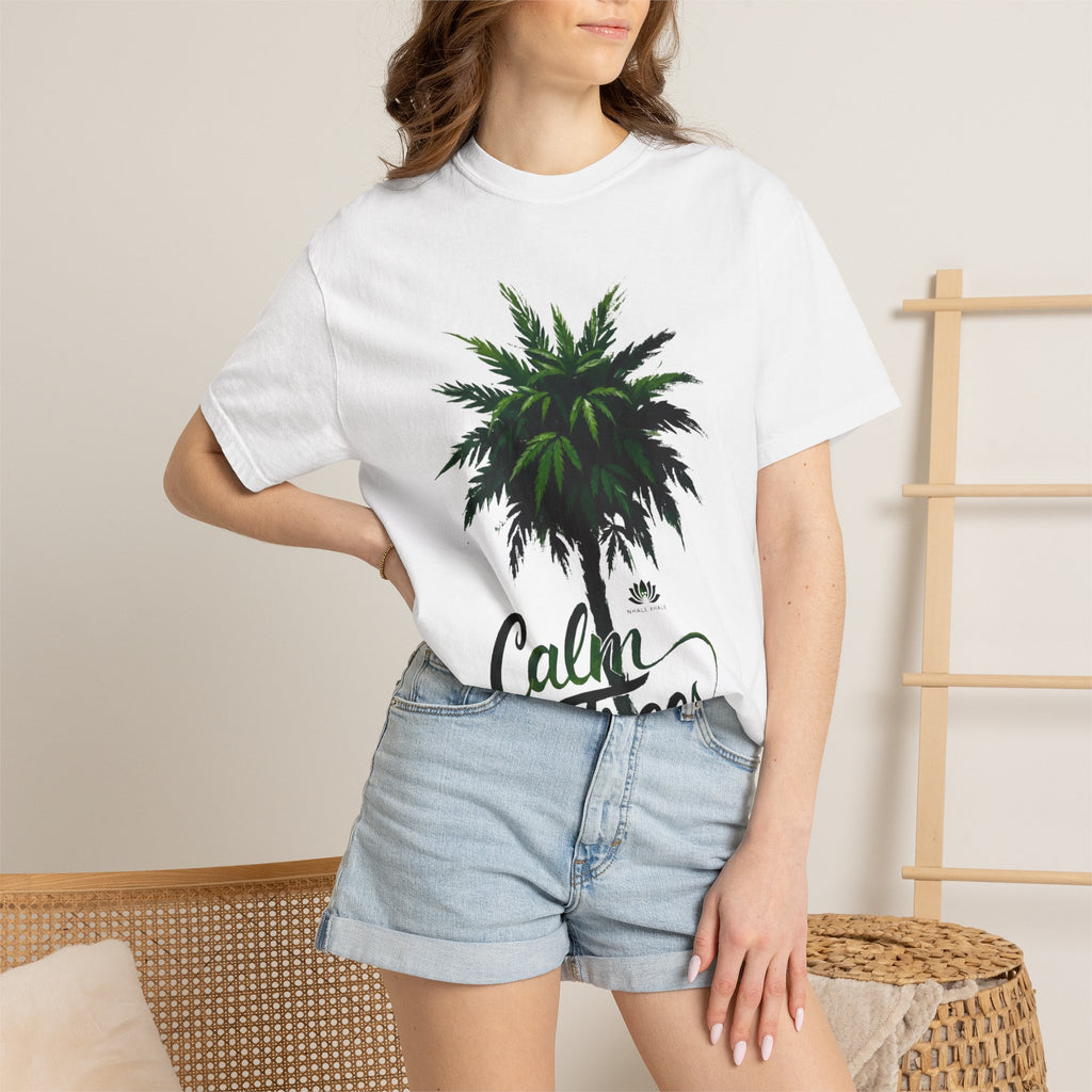NhaleXhale "Emerald Calm Trees” White Tee