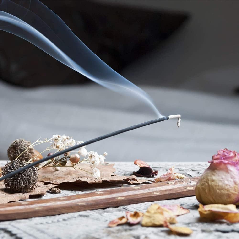 Premium Quality Incense Sticks. Lavender, Sandalwood, Jasmine, Vanilla and Rose Aroma. Variety Gift Pack 75 Sticks, Includes a Free Holder