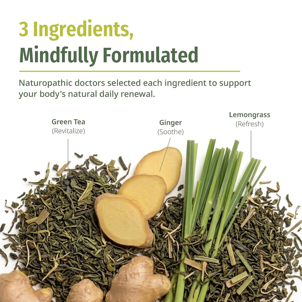 Ginger Green Tea Bags with Lemongrass | Himalayan Organic Herbal Tea Blend | Warm, Citrusy, & Naturally Smooth | 30 Plastic Free Pyramid Bags