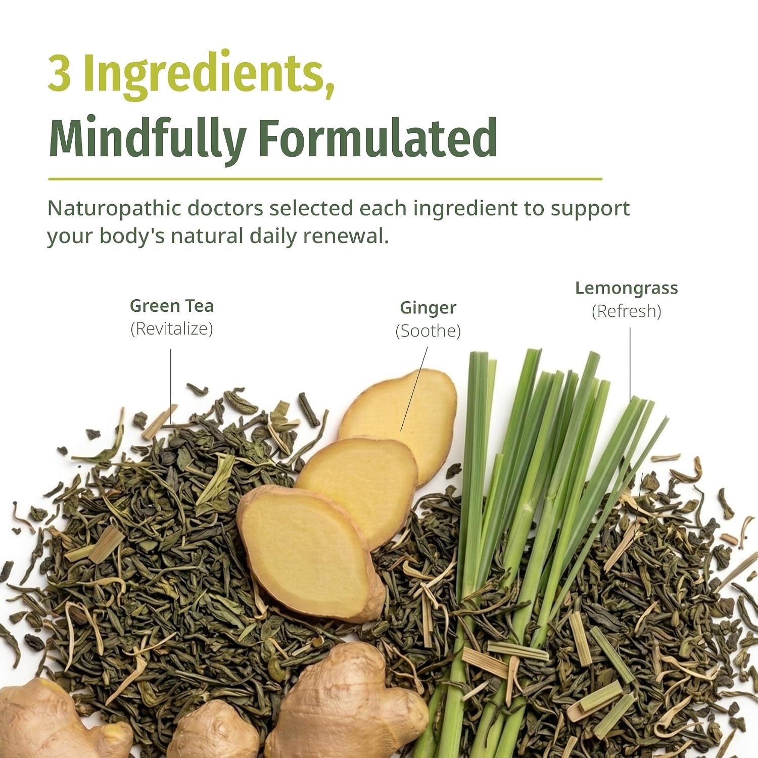 Ginger Green Tea Bags with Lemongrass | Himalayan Organic Herbal Tea Blend | Warm, Citrusy, & Naturally Smooth | 30 Plastic Free Pyramid Bags
