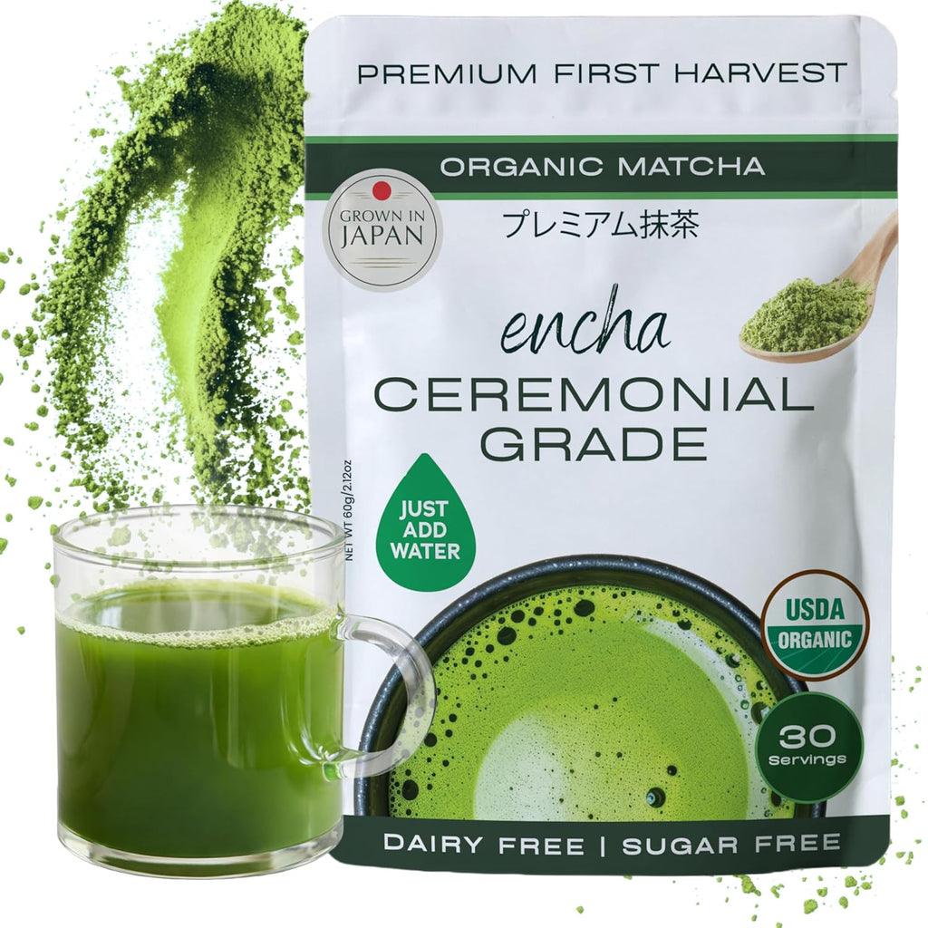 Matcha - Ceremonial Grade Matcha Powder, Organic First Harvest Japanese Green Tea Powder, from Uji, Japan (60G/2.12Oz)