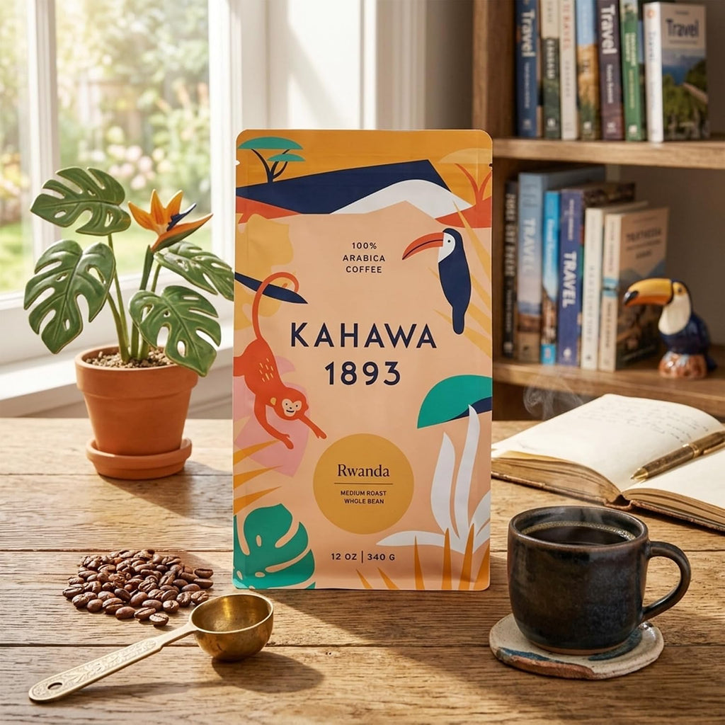 (Limited Edition) Whole Bean Coffee Medium Roast Rwanda 12 Oz - as Seen on Shark Tank, High Antioxidants, 100% Arabica, Naturally Sweet Specialty Coffee, Organically Grown, Ethically & Sustainably Sourced