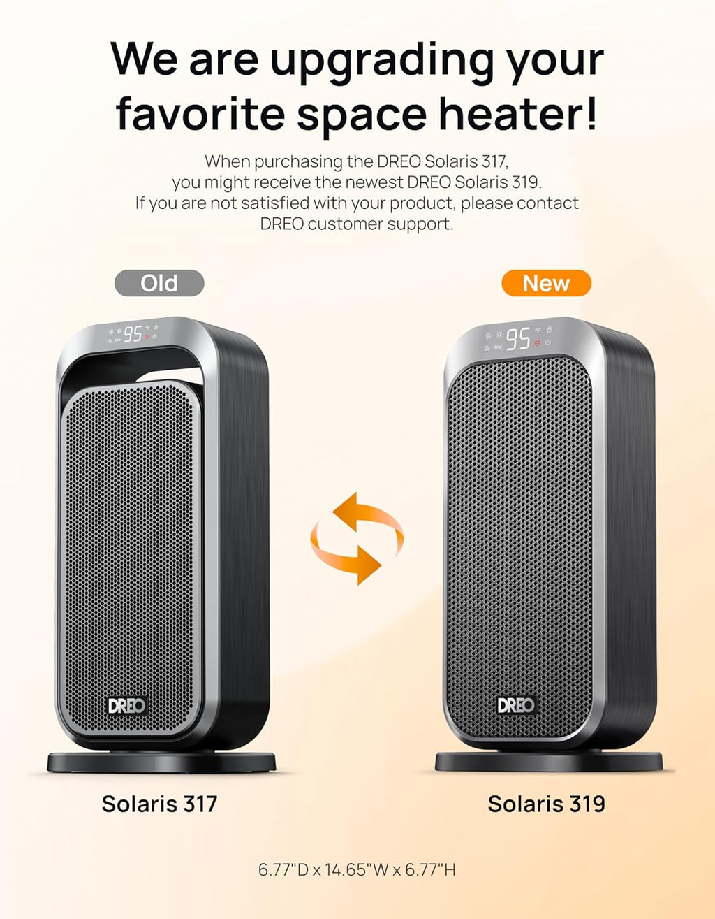 DREO Quiet Space Heater, 1500W Portable Heaters for Indoor Use with Remote