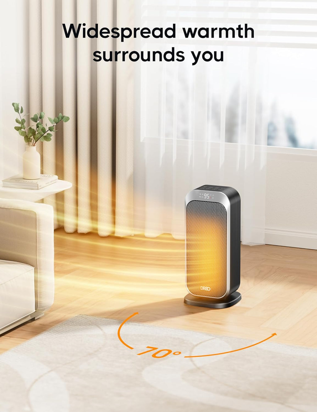 DREO Quiet Space Heater, 1500W Portable Heaters for Indoor Use with Remote