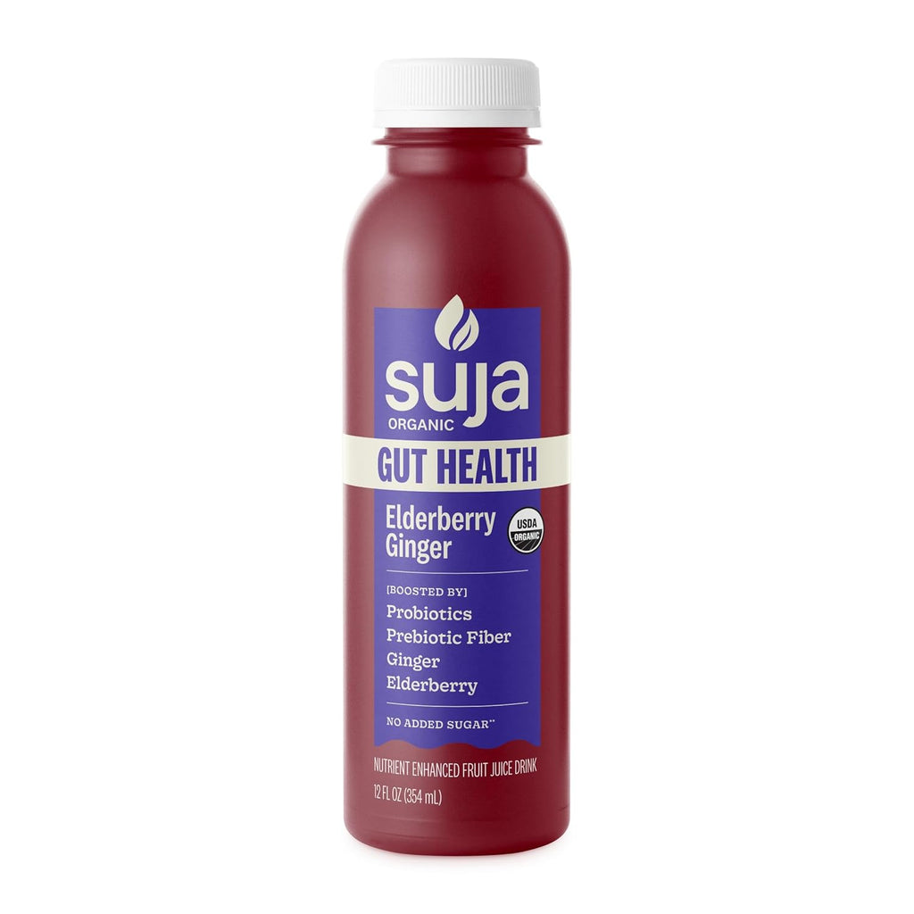 Organic Gut Health Elderberry Ginger Cold Pressed Juice Drink, 12 Fl Oz Bottle