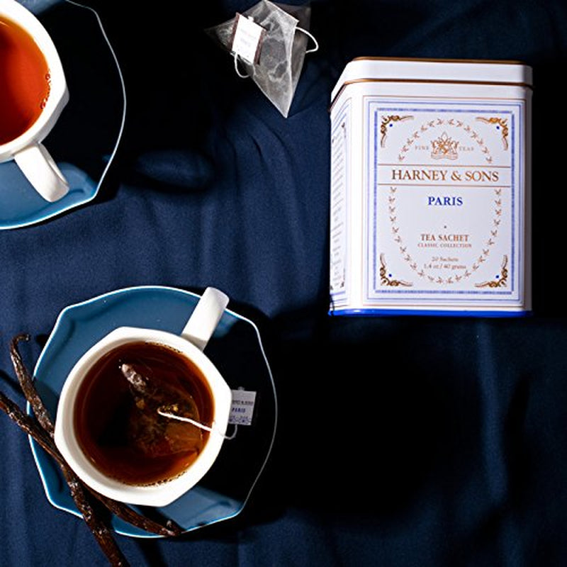 Paris Flavored Black Tea – 20 Sachets | Fruity Vanilla & Caramel Blend with Hint of Lemony Bergamot