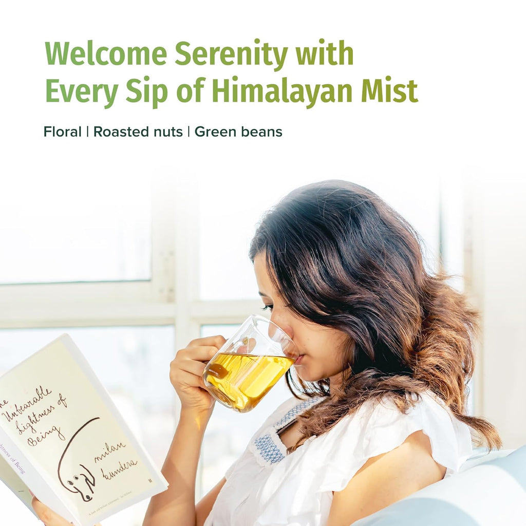 Organic Green Tea Loose Leaf - Premium USDA Certified Organic Loose Leaf Tea - Single Origin from Award Winning Family Farm in the Himalayas - 3.5Oz / 100G (Himalayan Mist)