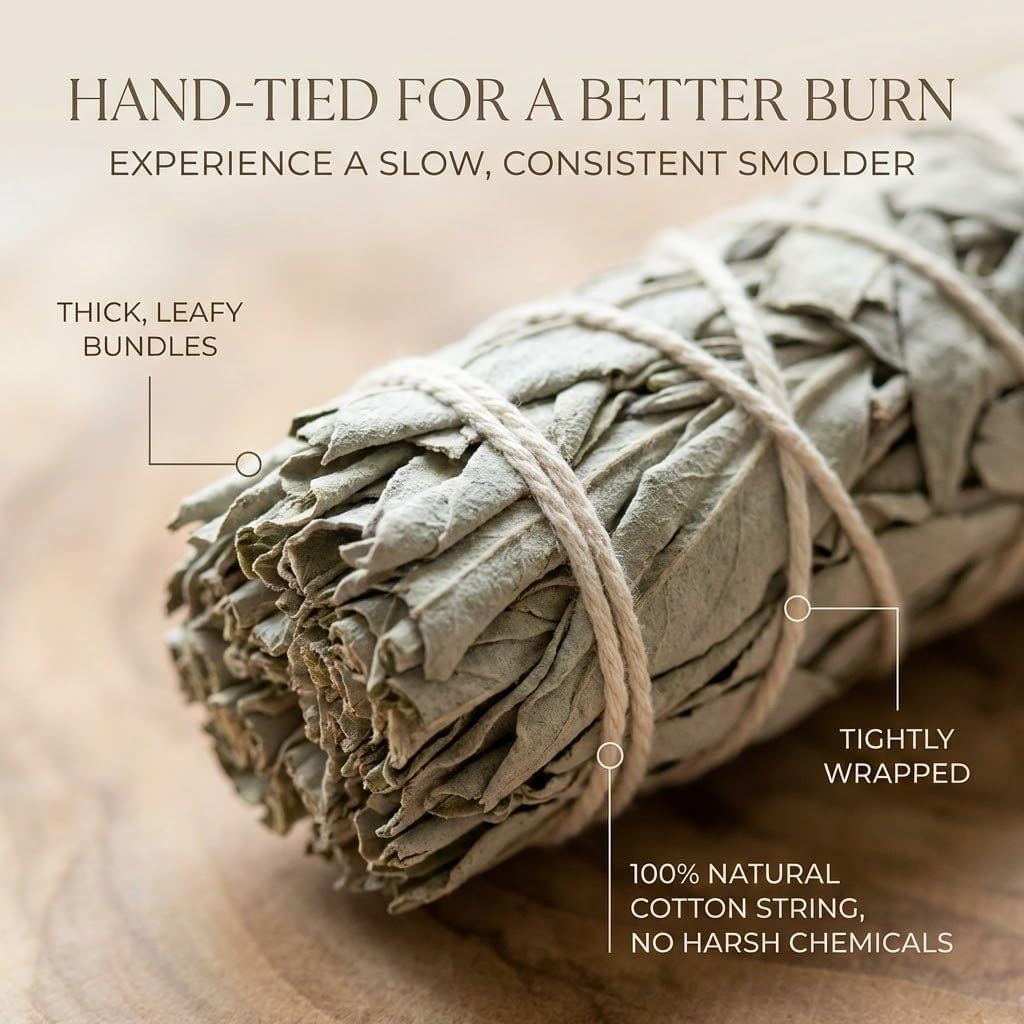 (Pack of 3)- -Premium California White Sage Incense 4 Inches Long. Home Cleansing Incense,Fragrance,Meditation,Smudging Rituals.California Smudge Sticks Rituals -4 Inch