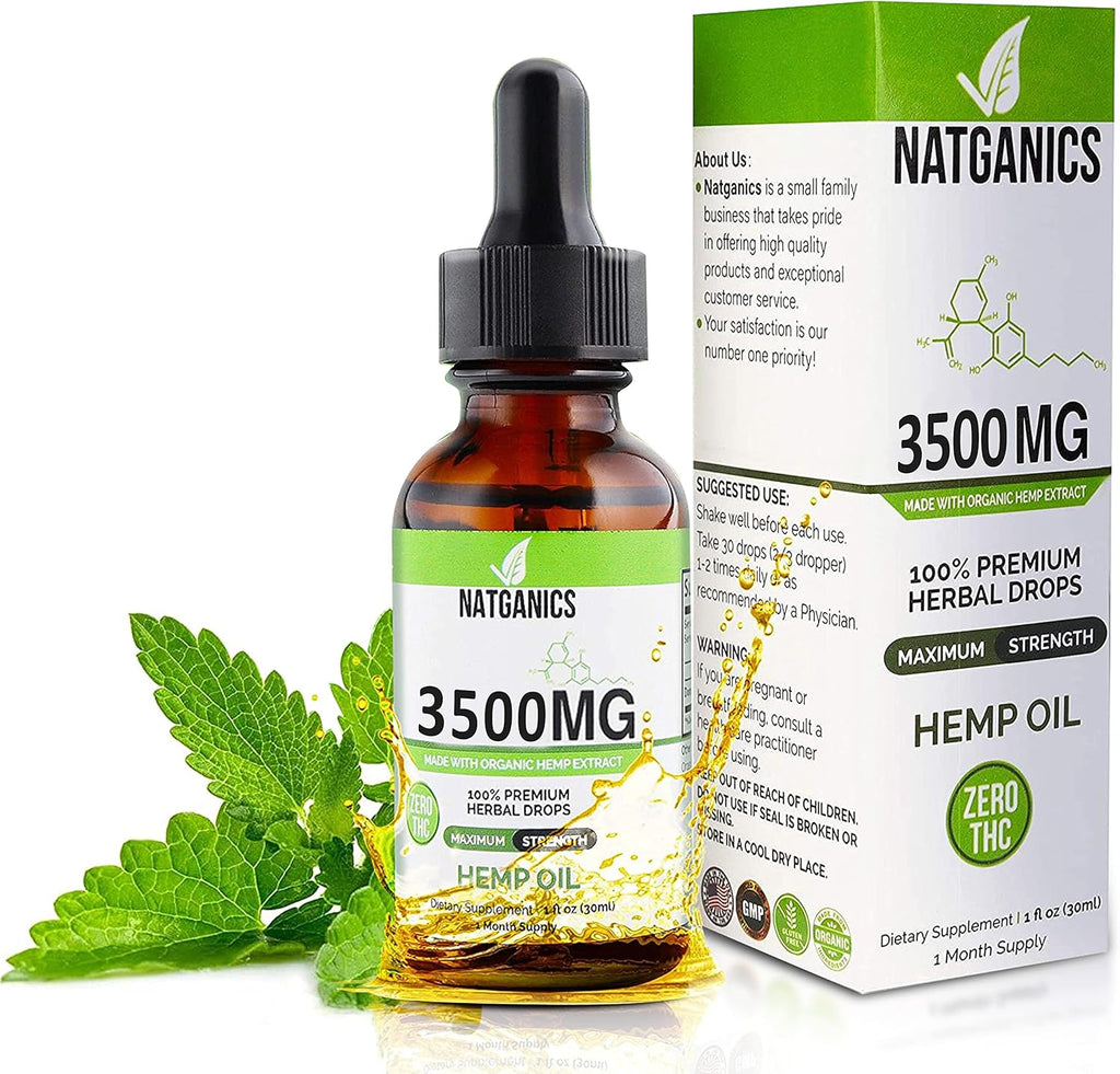 Organic Hemp Oil 3500Mg - Ultra Premium Natural Hemp Oil for Humans - USA