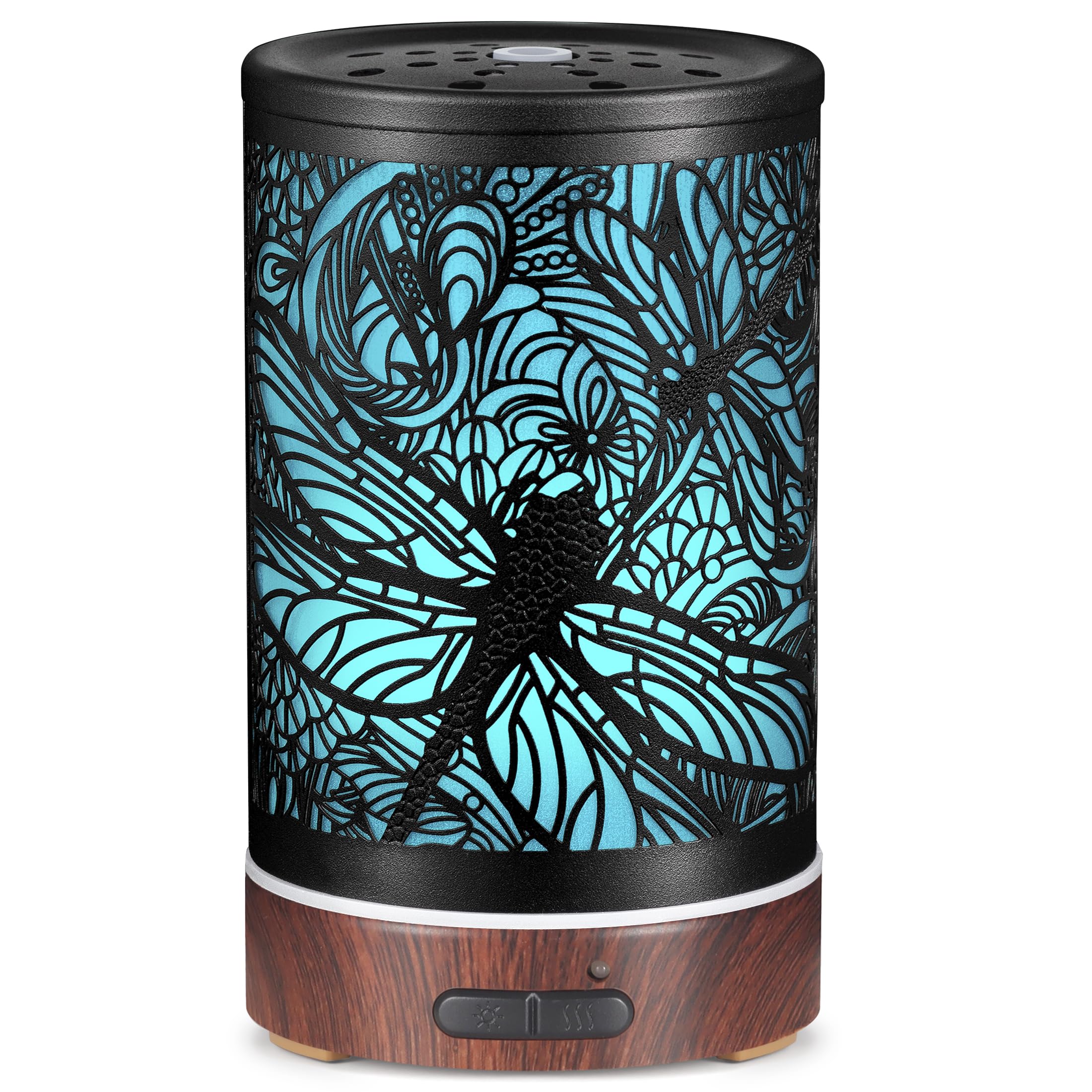 Essential Oils Diffuser,Aromatherapy Diffuser,Birthday for Women Mom Grandma,Metal Cool Mist Humidifier with 7 Colors Lights Waterless Auto Off Air Diffusers (Dragonfly)