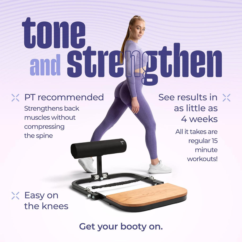 Hip Thrust Machine for High Resistance Glute Training - Home Gym Workout - Comes with 45, 90, and 135 Lbs of Resistance
