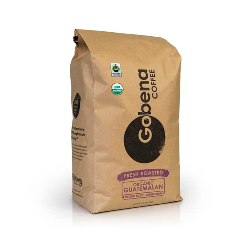 Coffee 5Lb Fair Trade Organic Certified Guatemalan Whole Bean Medium Roast, 100% Arabica Specialty Coffee, 80 Ounces, 5 Pounds, Bulk