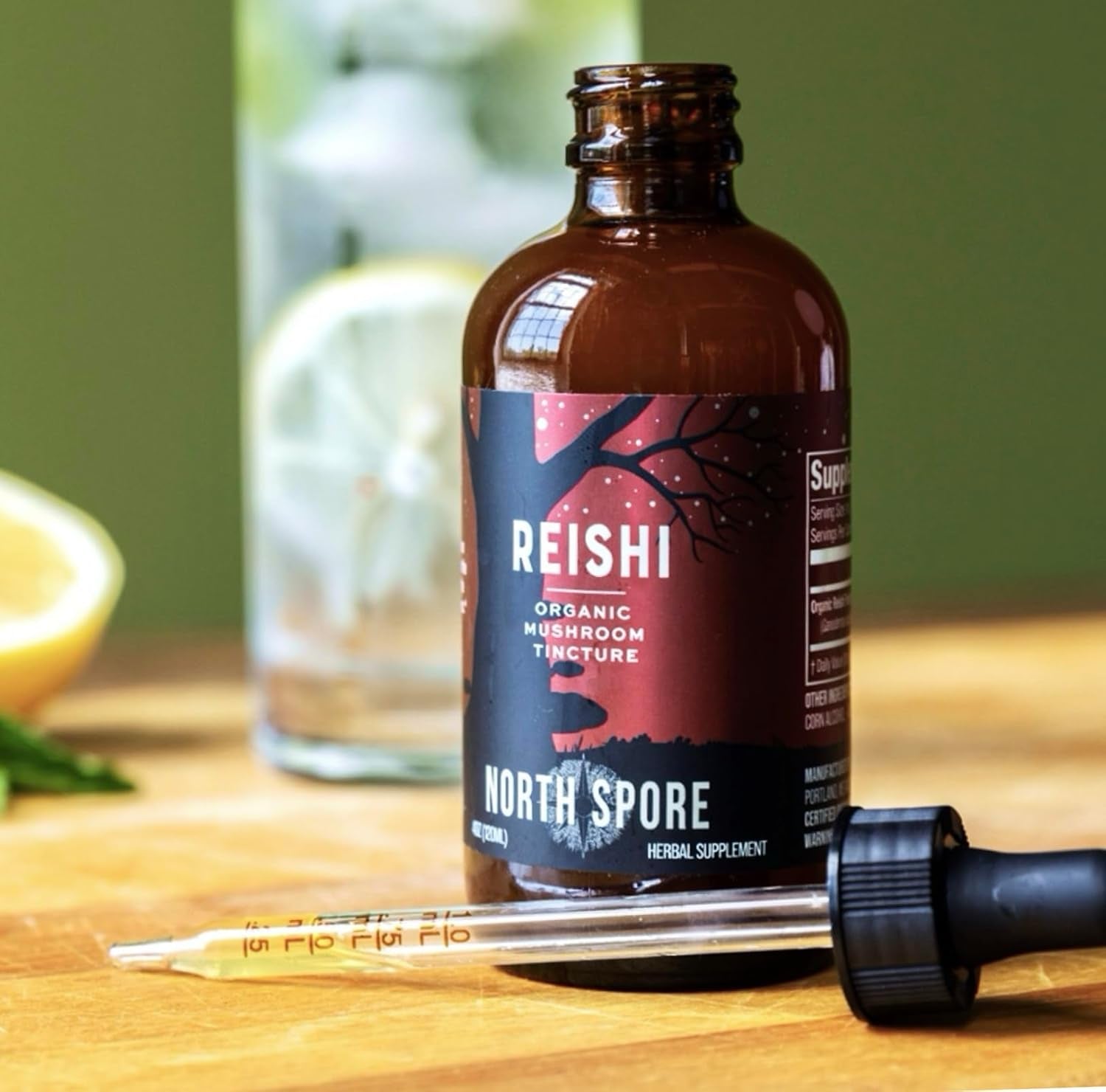 Organic Reishi Mushroom Tincture (2 Oz) | 100% Fruiting Body Extracts | Immune Support, Brain Support | Certified Organic, Vegan, Non-Gmo | Adaptogenic, Nootropic | Made in USA