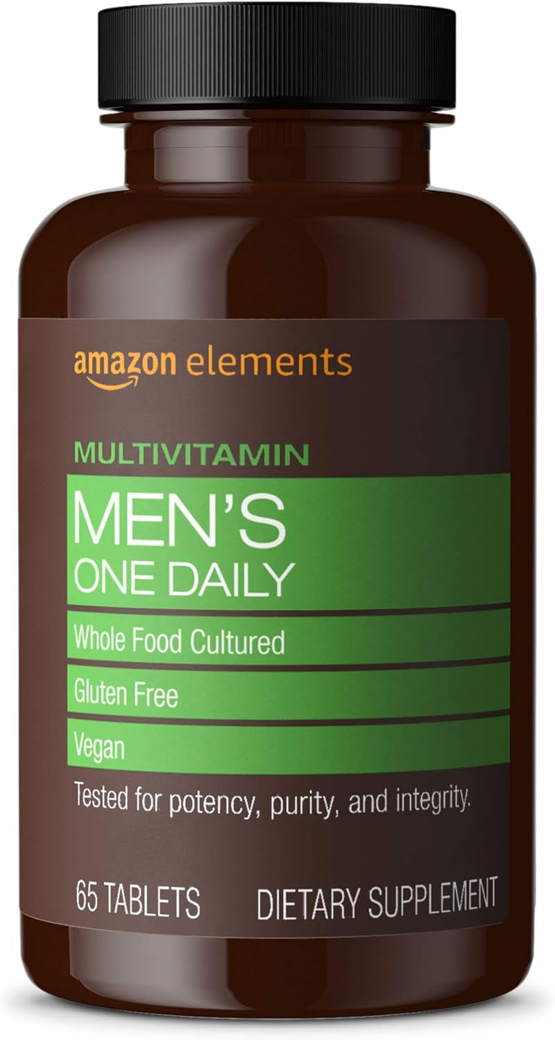 Men'S One Daily Multivitamin, 62% Whole Food Cultured, Vegan, 21 Vitamins and Minerals, 65 Tablets, 2 Month Supply (Packaging May Vary)
