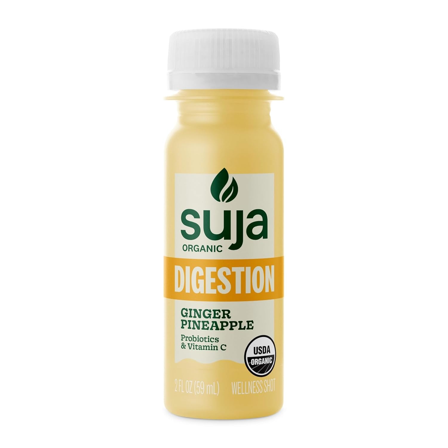 Organic Digestion Shot with Ginger, Apple Cider Vinegar and Ginseng, Immunity Support, Functional Shot, Cold-Pressed Juice with Live Probiotics, Plant-Based & Gluten-Free (2 Fl Oz)