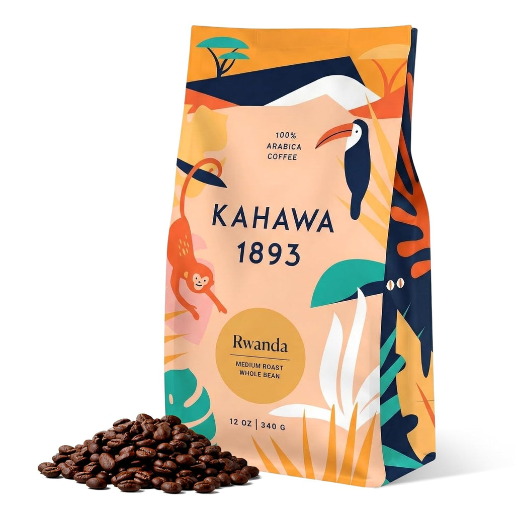 (Limited Edition) Whole Bean Coffee Medium Roast Rwanda 12 Oz - as Seen on Shark Tank, High Antioxidants, 100% Arabica, Naturally Sweet Specialty Coffee, Organically Grown, Ethically & Sustainably Sourced